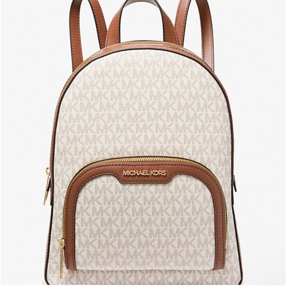 Michael Kors Brown and Cream Luxury Backpack - Picture 1 of 1